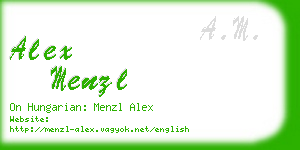 alex menzl business card